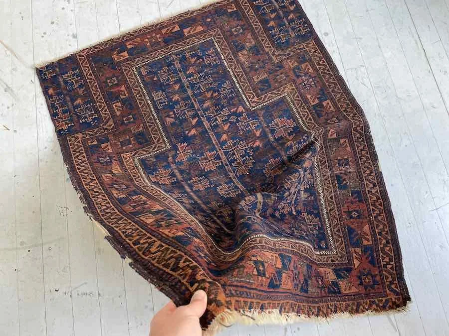 Square Baluch Prayer rug, 3x4 — Weft & Wool